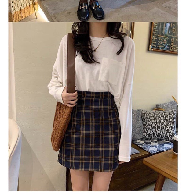 Chân váy kẻ kèm quần đùi HSU1 | BigBuy360 - bigbuy360.vn