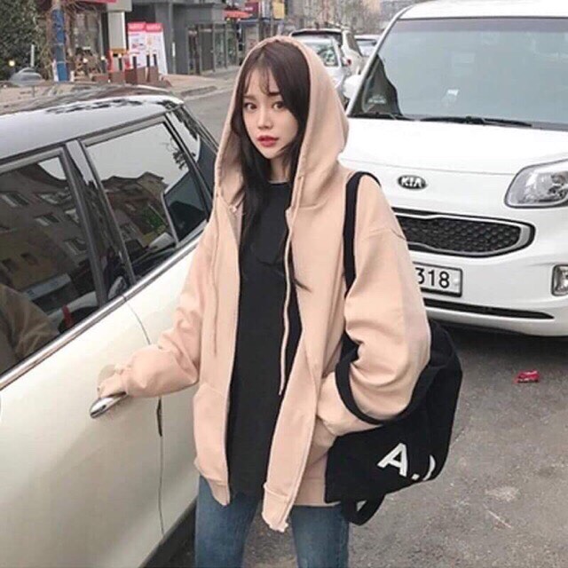 Áo Khoác Nỉ Trơn Khóa Kéo BIGOMALL
