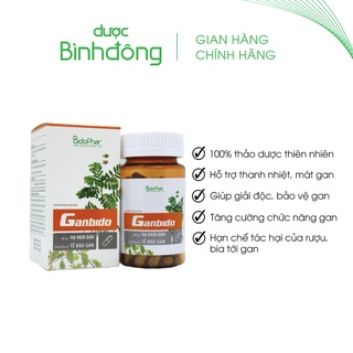 GANBIDO Dược Bình Đông - Hỗ trợ giúp bảo vệ tế bào gan, hạ men gan, tăng cường chức năng gan - hộp 60 viên nang
