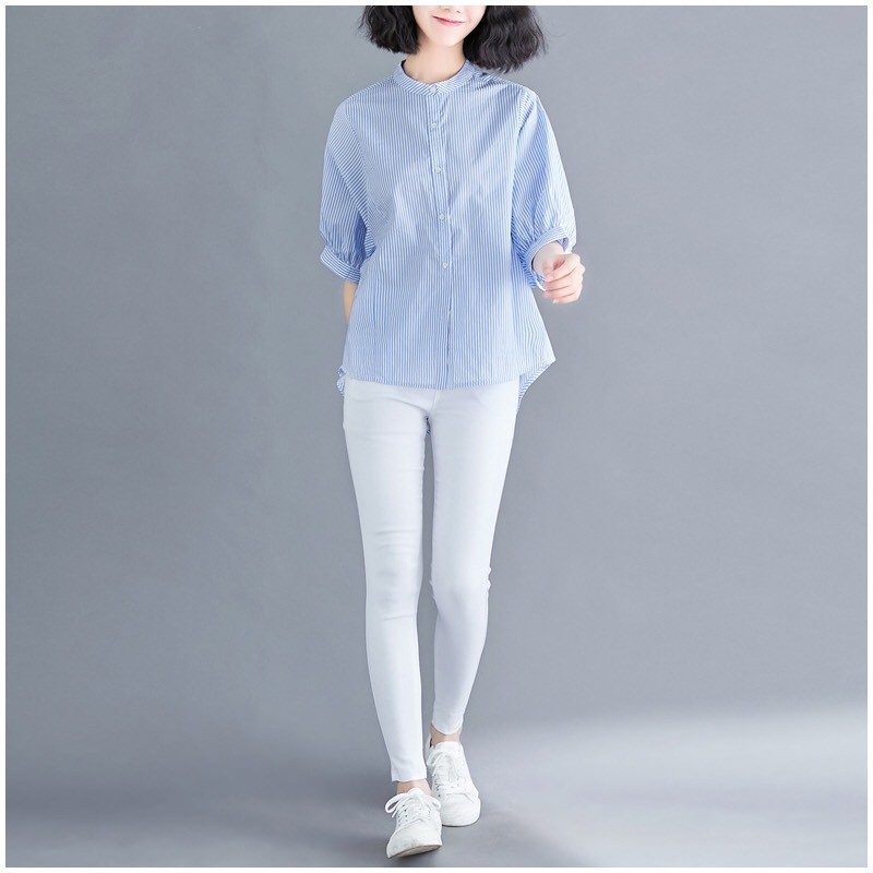 Áo sơ mi công sở ❣️FREESHIP❣️ÁO SỌC BỤI BỤI FORM RỘNG- Hàng thiết kế chuẩn