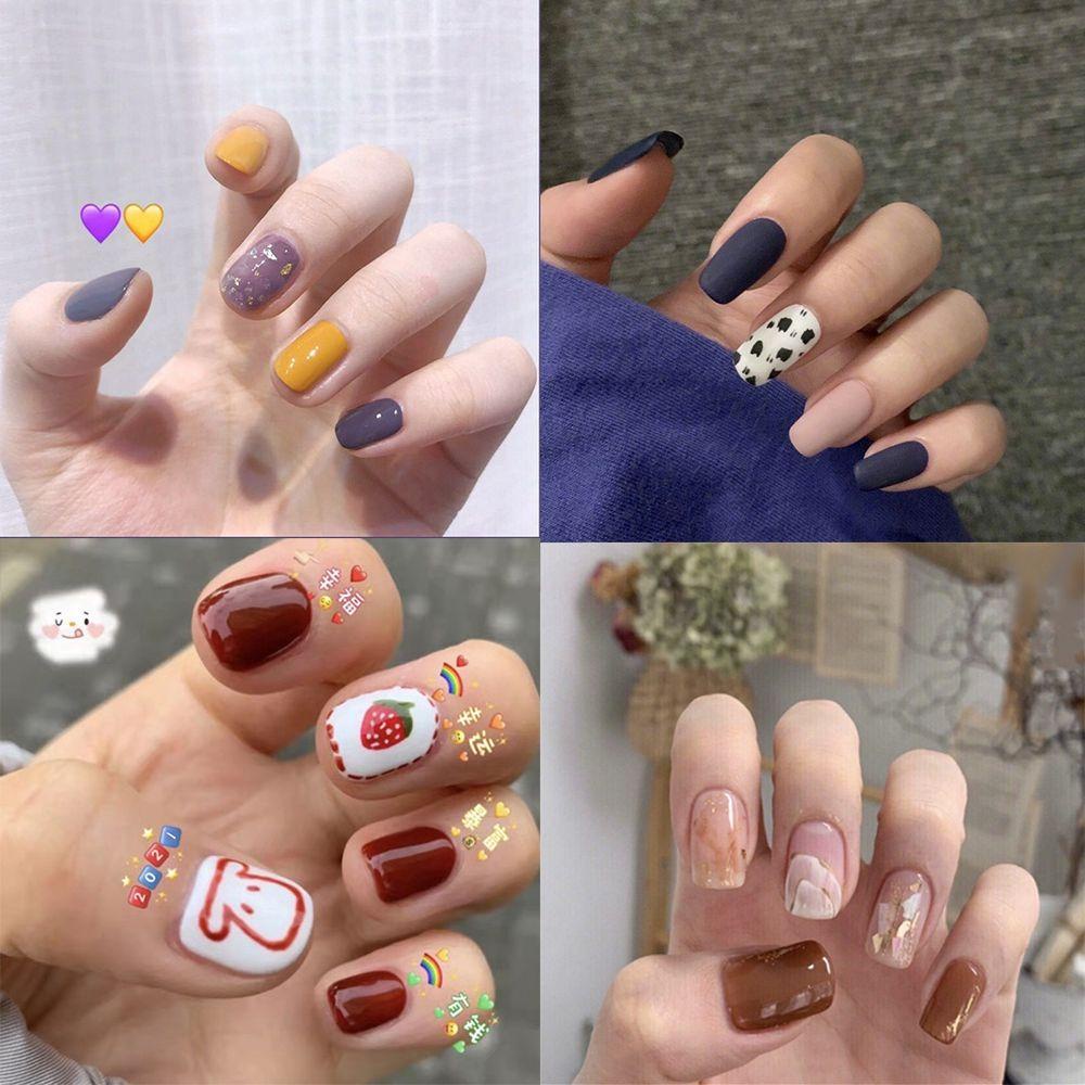 Bộ 24 Móng Tay Giả Đầu Vuông/Vuông Ốp