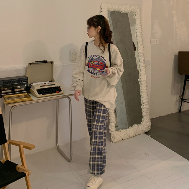Women Korean Cartoon Letter Printed Ulzzang Sweater | BigBuy360 - bigbuy360.vn