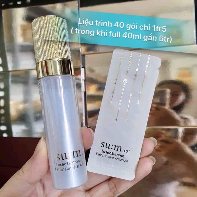 10 gói tinh chất truyền trắng sum Losec summa dưỡng trắng da mờ thâm nám tàn nhang Su:m37