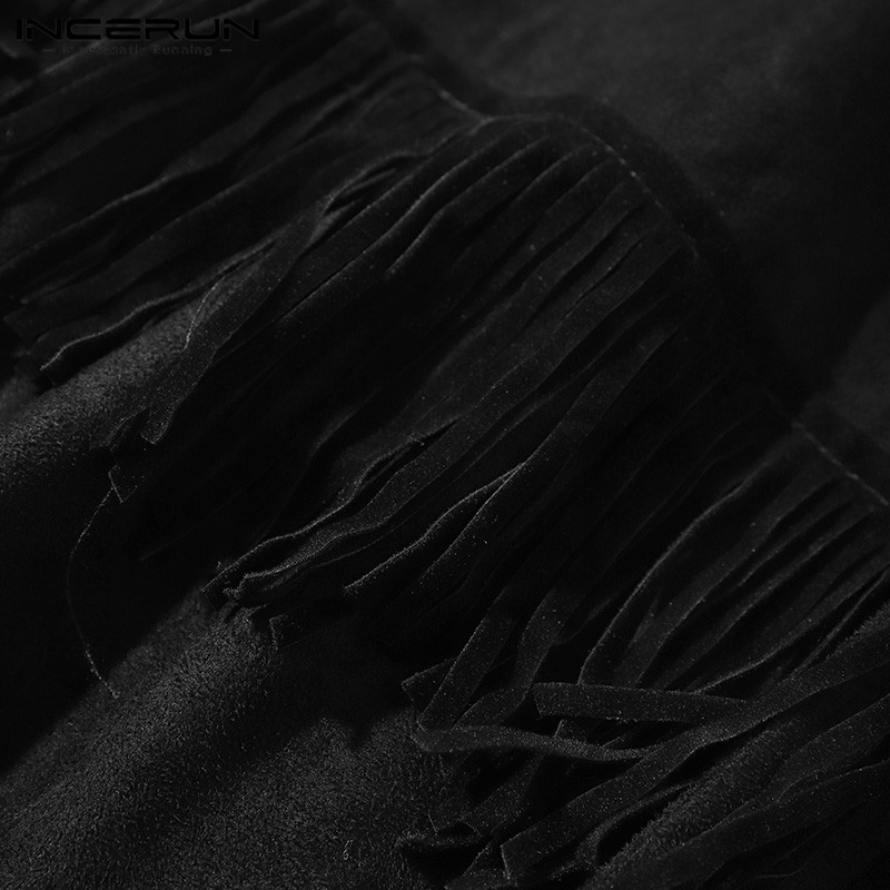 INCERUN Áo Khoác Tua Rua Không Tay Cài Nút Thời Trang Mùa Hè Cho Nam