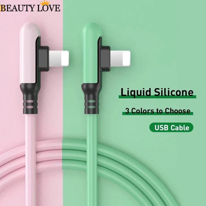 Dây Cáp Sạc USB Nhanh 3A 90 Độ Tương Thích Với iPhone 12 11 Pro Max X XR XS 8 7 6 6s 5 5s