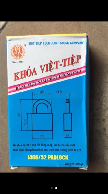 Khoá Việt Tiệp 1466/52 không bấm ( hàng chính hãng )