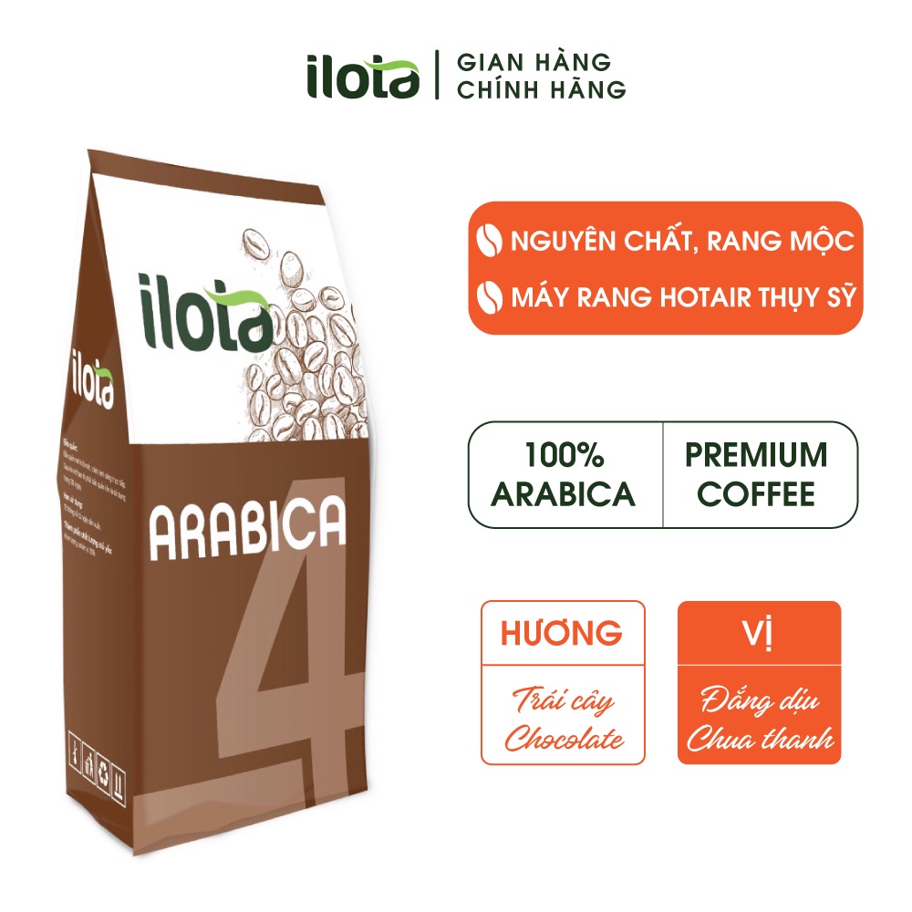 (COMBO 2 gói) cà phê Robusta 250gr và Arabica 250gr Cafe rang xay nguyên chất pha Phin ILOTA Coffee