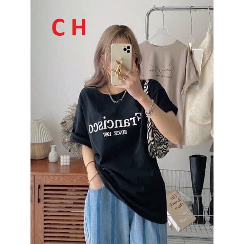 Áo thun FranciTay Lỡ Dáng Rộng Oversize KuteUnisex chất cotton mềm mịnPhong cách Thể thao