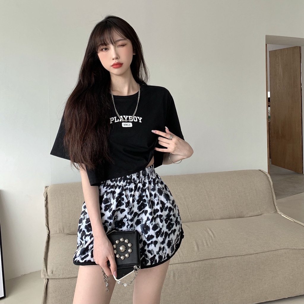 Áo Thun Crotop Form Rộng Unisex Tay Ngắn Chất Cotton Mềm Mại In Chữ PLAYBOY 1953 Ulzzang Style Hàn Quốc TTT0172