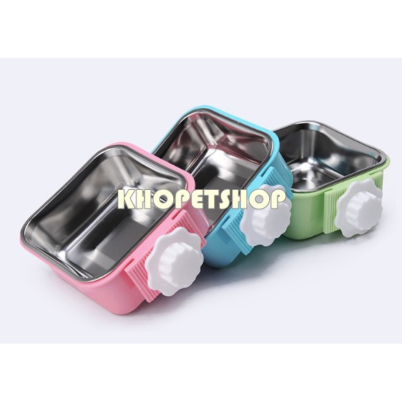 Bát ăn inox gắn chuồng cho thú cưng