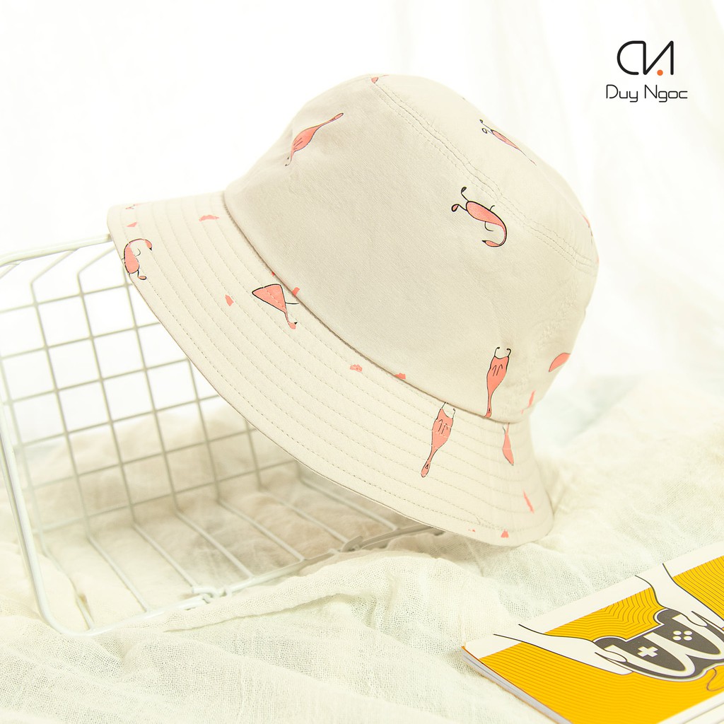 Nón Bucket in hình con Vịt cho người lớn và bé lớn Duy Ngọc Cao Cấp,size 56, họa tiết ngộ nghĩnh - UNISEX (0659)