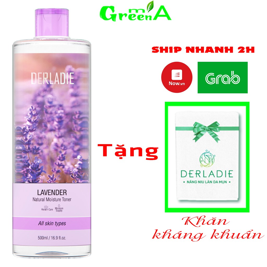 Toner Nước Hoa Hồng Derladie Lavender Oải Hương Kiềm Dầu, Giảm Mụn Chiết Xuất Hoa Lavender 500ml