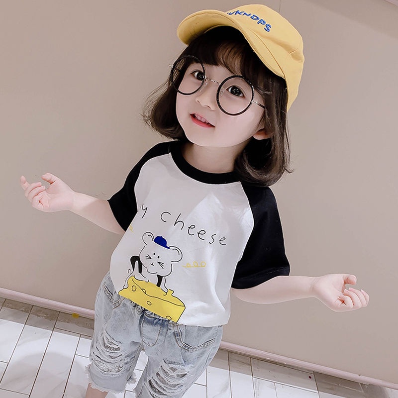 Áo Thun Tay Ngắn Thời Trang Cho Bé Gái