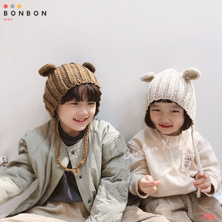 Mũ len tai Gấu cho bé BONBON KIDS Freesize [116]