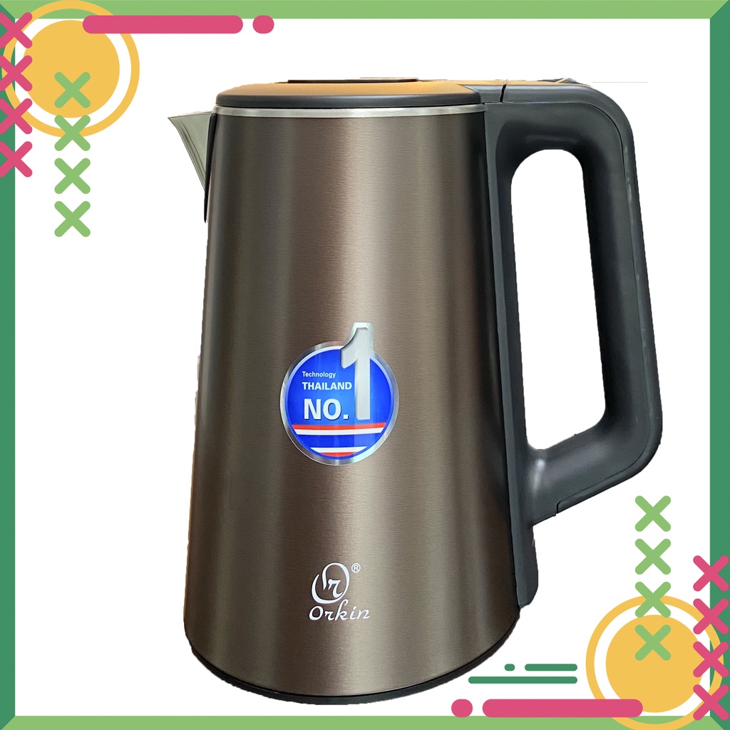 Ấm đun siêu tốc Orkin OR508 - 1,8 Lit, 1500W mạnh mẽ, lòng ấm đúc inox 304 cao cấp, 2 lớp cách nhiệt.