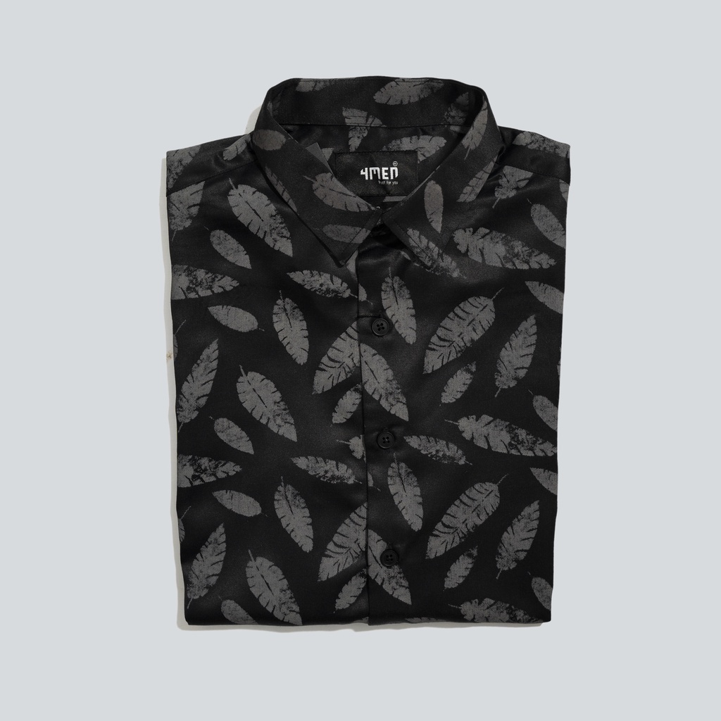 Áo sơ mi nam họa tiết ngắn tay 4MEN SM062 in lá đẹp sang chảnh | BigBuy360 - bigbuy360.vn