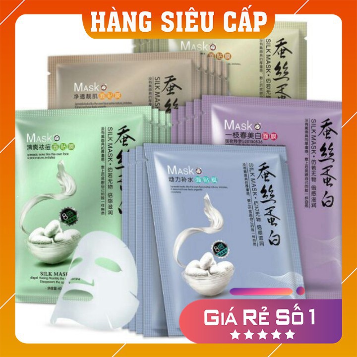 Mặt nạ giấy FREESHIP Nạ dưỡng da mụn cấp ẩm thải độc tơ tằm ONE SPRING SILK MASK của BIOAQUA