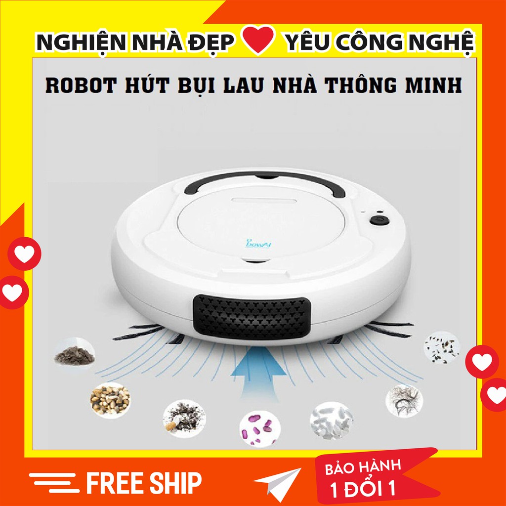 [BH 6 THÁNG] Robot hút bụi Bowai thông minh