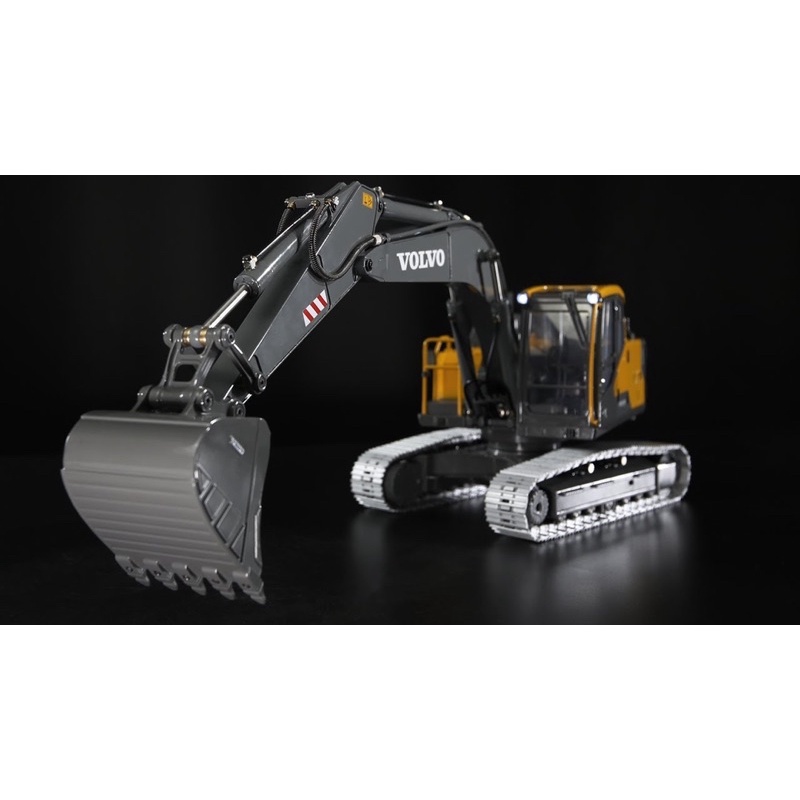 Máy xúc kim loại xi lanh điện E010-003 DoubleE 2.4G 1:14 Mẫu máy xúc được ủy quyền của volvo