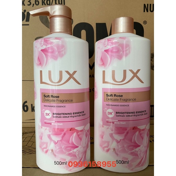 combo 2 chai Sữa Tắm LUX Soft Rose 500ml +500ml (mầu hồng)