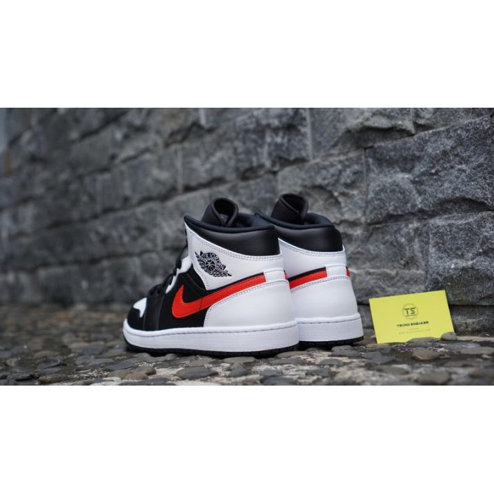 Giày Jordan 1 Mid Black Chile Red White 554724-075