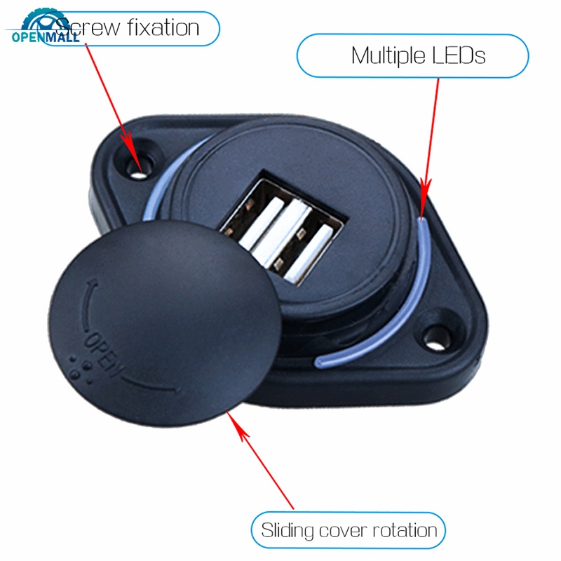 Tẩu sạc xe hơi/mô tô/tàu thuyền/xe buýt 2 cổng USB 3.1A 12-24V