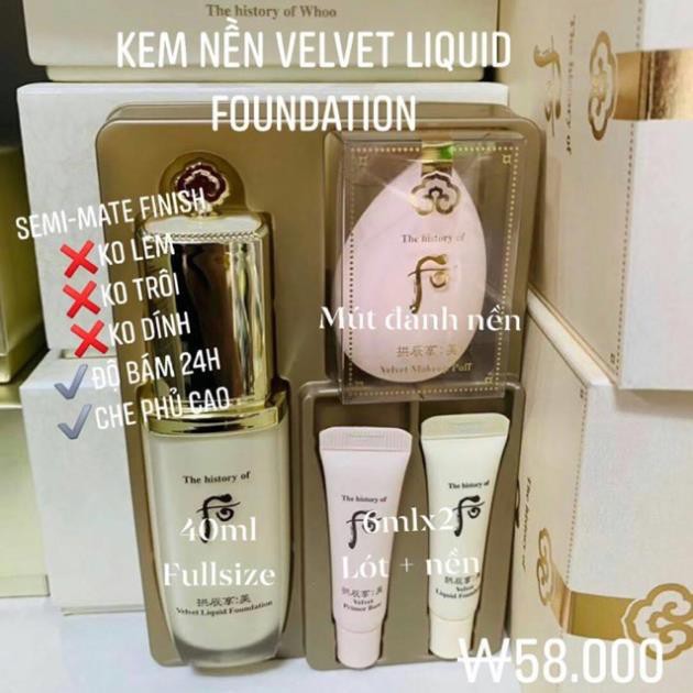 Sample kem nền whoo velvet mới nhất 10 gói - 10ml