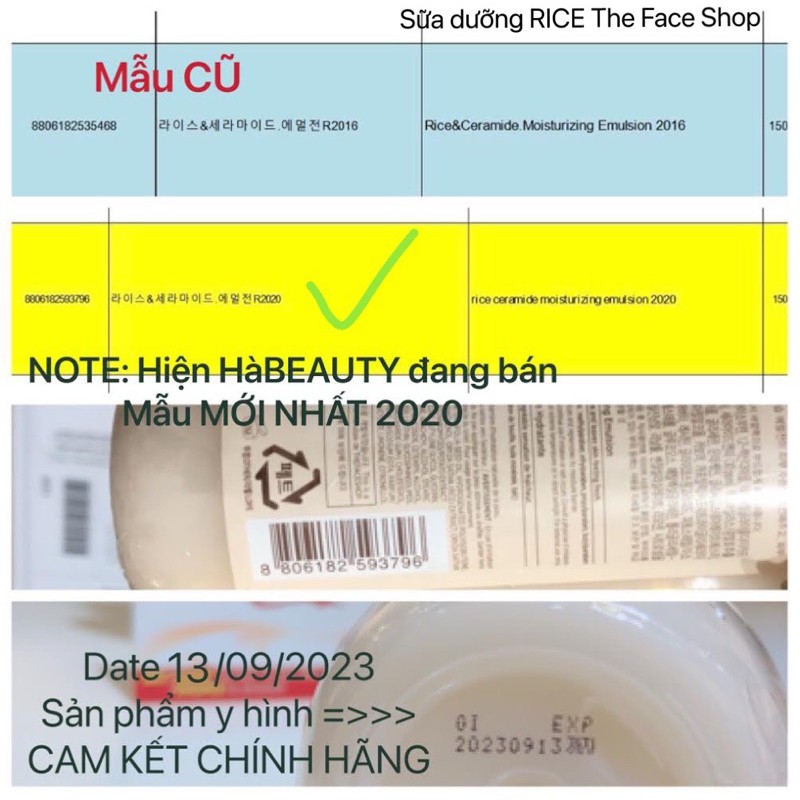 (AUTH)Sữa dưỡng da Rice & Ceramide Moisturizing Emulsion 150ml The Face Shop