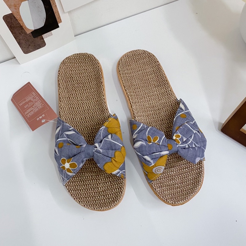 Dép cói Nơ [FLASH SALE] SHOES PARADISE- Dép đế bệt đi biển,du lịch,trong nhà,văn phòng