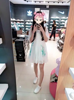 Đầm xoè cổ tàu ( ảnh thật)