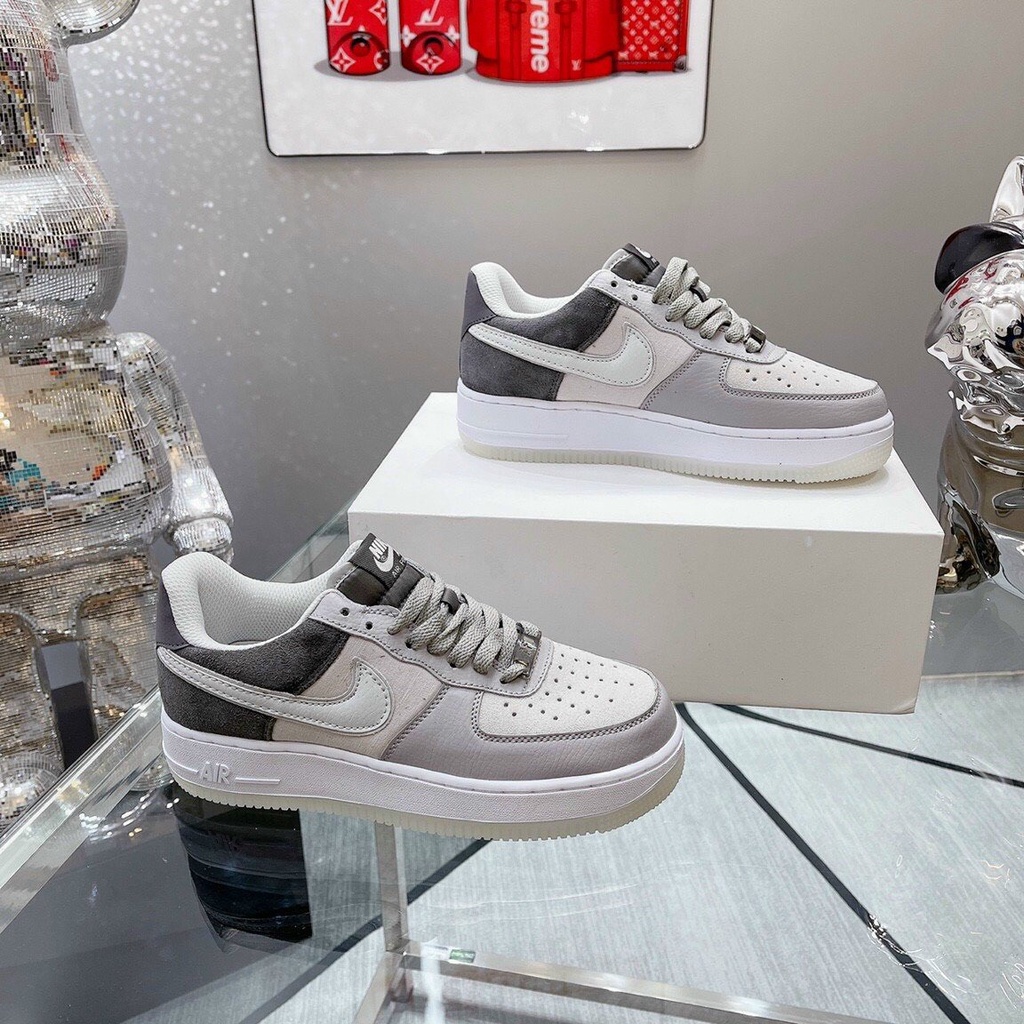 Giày sneaker ni.k.e grey - Af1 cổ thấp màu xám, size 36_43