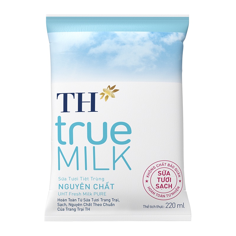 Sữa Tươi Tiệt Trùng có đường / Ít Đường / nguyên chất TH true MILK 220 ml