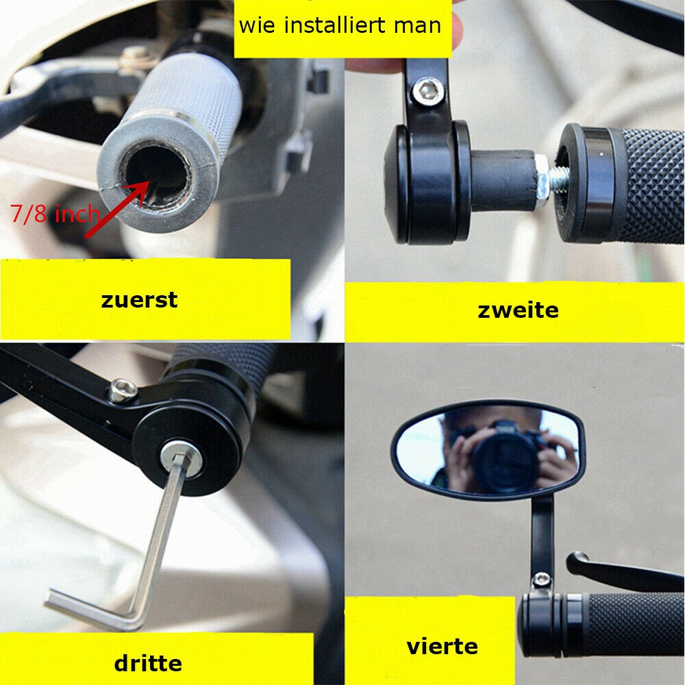 Cặp Gương Chiếu Hậu Hình Oval Bằng Hợp Kim 22mm Cho Xe Mô Tô