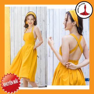 [CHAT ĐỂ TƯ VẤN] ĐẦM MAXI VẢI LỤA COTTON XINH XẮN MÀU VÀNG - SÒ