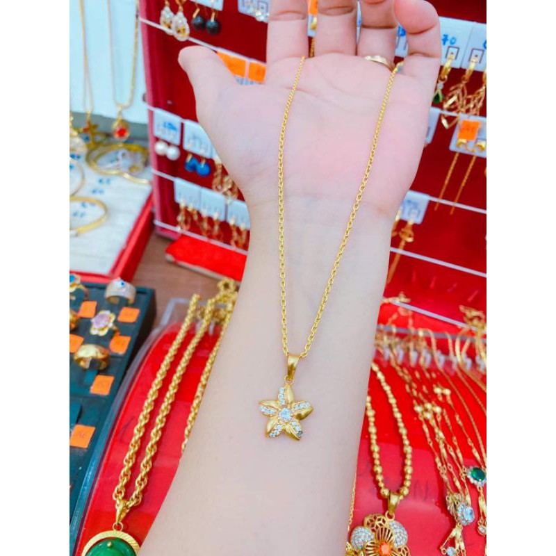 Dây chuyền mặt hoa mai vàng 6k
