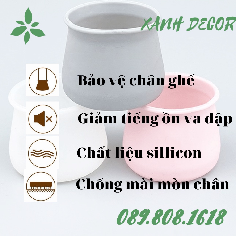 COMBO 4 CÁI bọc Silicon bảo vệ chân bàn ghế, giảm tiếng ồn