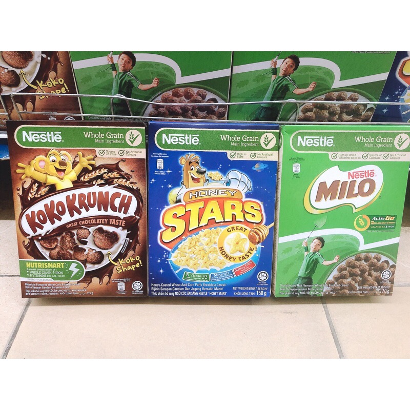 Ngũ cốc ăn sáng Honey Stars, Nestle Milo, Kokokru 150g và 170g