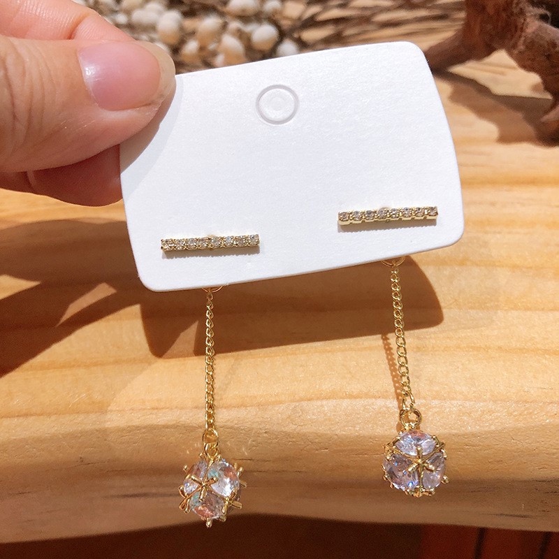 Hoa tai Rhinestone phong cách Hàn Quốc mới Hoa tai thả của phụ nữ