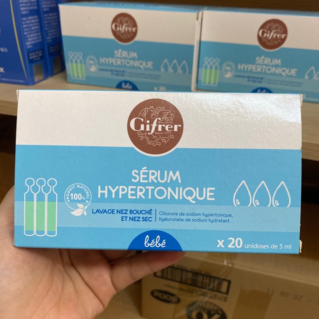 Hộp 40 ống Nước muối sinh lý Physiodose, Gifrer (Pháp) cho trẻ sơ sinh 5ml