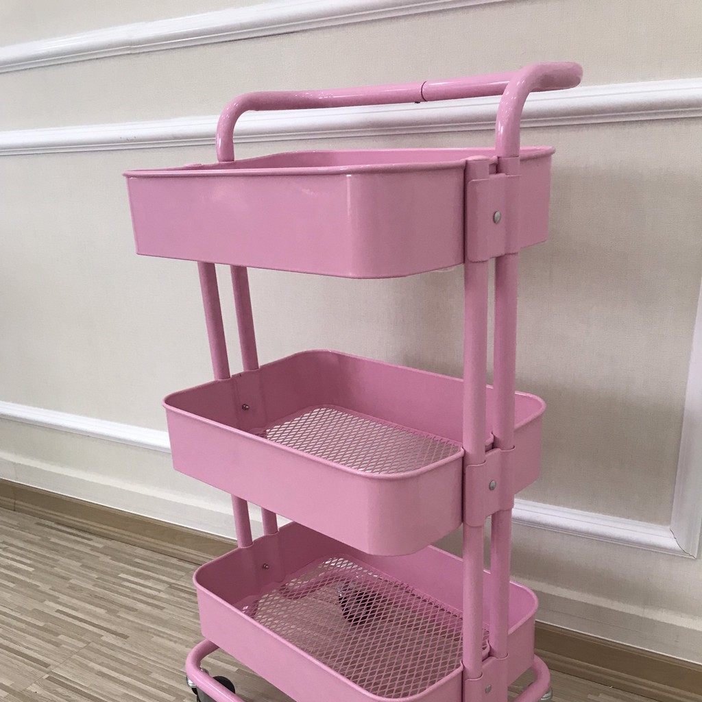 [CHÍNH HÃNG] KỆ SẮT ĐA NĂNG 3 TẦNG CÓ BÁNH XE IKEA ĐỰNG ĐỒ CHO BÉ