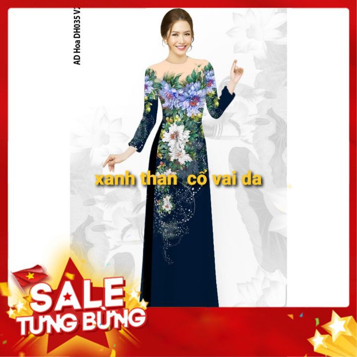 [ KHUYẾN MÃI SỐC ] Áo Dài Truyền Thống Lụa Nhật  3D Siêu Đẹp