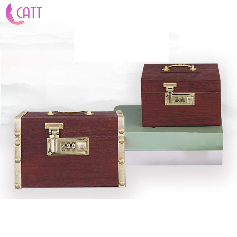 1  Hộp Đựng Tiền Tiết Kiệm Phong Cách Cổ Điển Có Khóa Mật Khẩu Dành Cho
