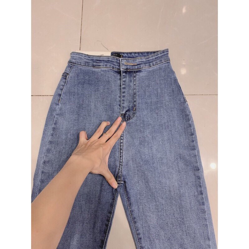 QUẦN JEAN TRƠN CẠP CAO MỘT NÚT ( Có co dãn)