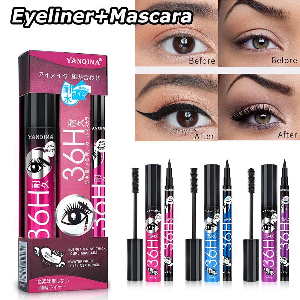Bộ 2 Mascara Và Bút Kẻ Mắt Nước SUSANS Bền Màu Suốt 36 Giờ