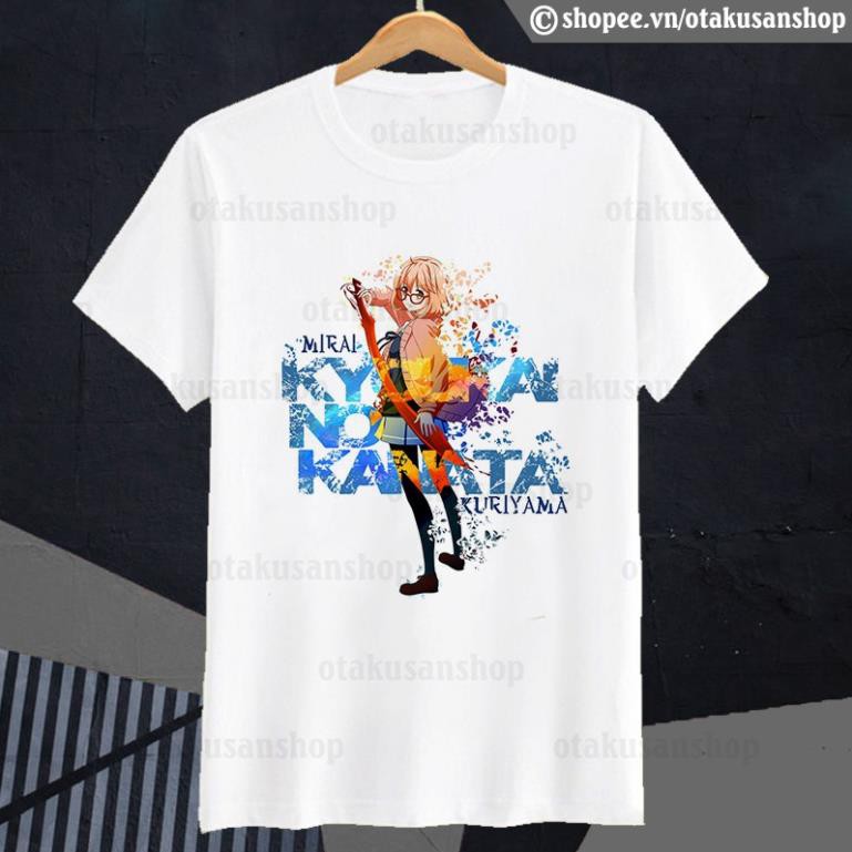 Áo thun Kyoukai no Kanata mẫu Mirai Kuriyama ngắn tay