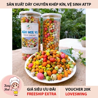 Đậu hà lan mix 25 vị hũ lớn 500gr 💖 freeship 💖 đậu mix lon pet giòn thơm đặc sản chuẩn vị