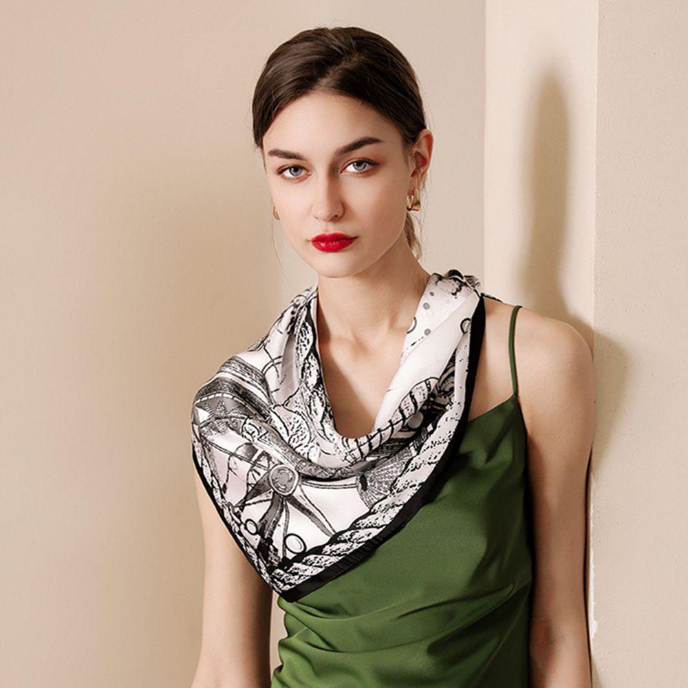 Khăn Choàng Lụa Dáng Dài Trang Trí Tóc Thời Trang Cho Nữ