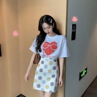 Chân váy chấm bi 2 lớp