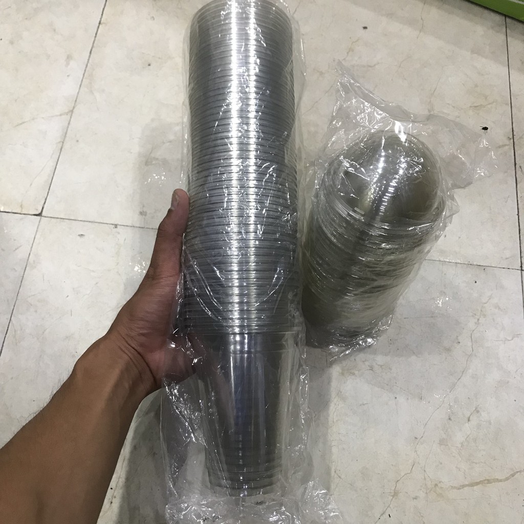 50 Cốc Nhựa/Ly Nhựa Nắp Cầu Đựng Trà Sữa 350ML