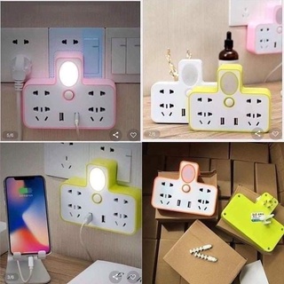 Bộ ổ điện chia 2 cổng USB có đèn led